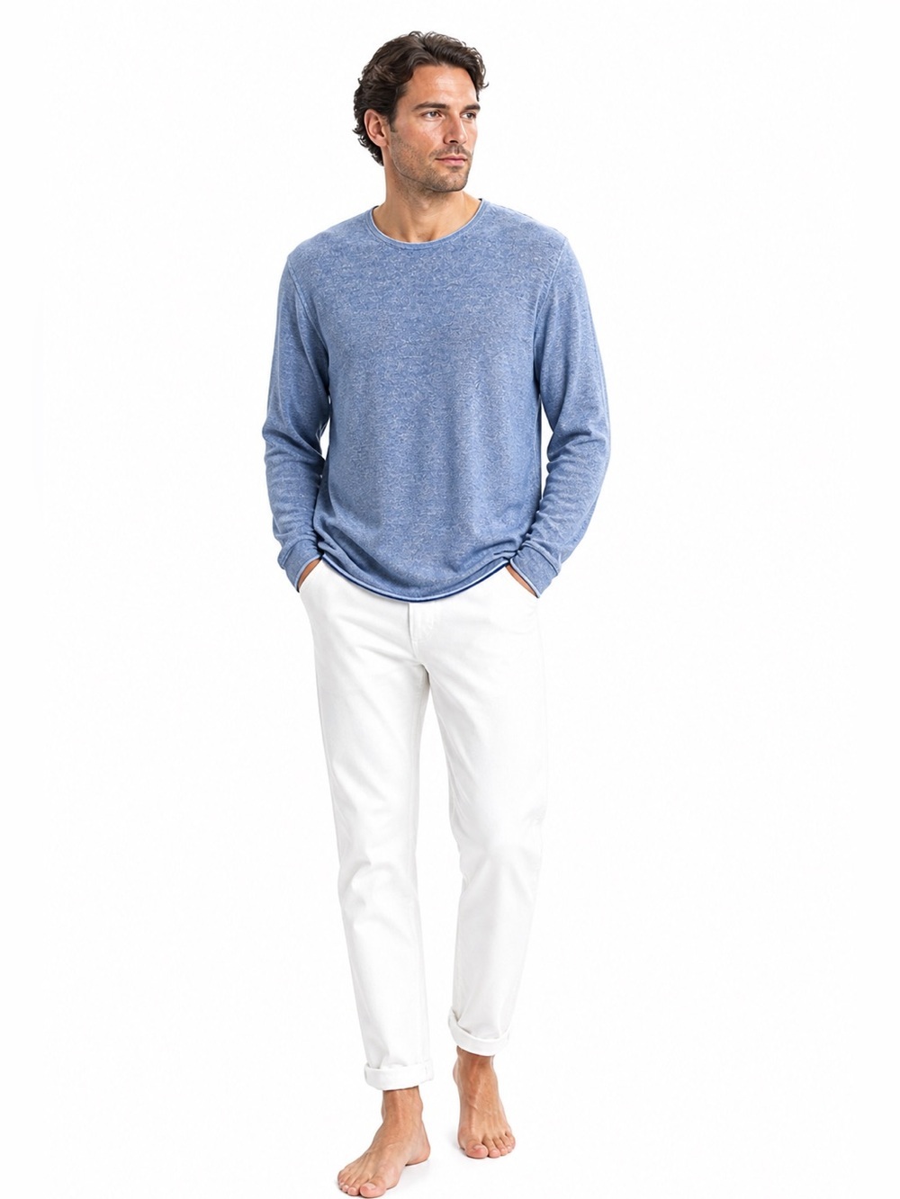 rag & bone Baby Blue Lightweight Crewneck Sweater XL